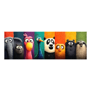 Foto Descrição do Cartaz de Cores Amigos Animais Capric