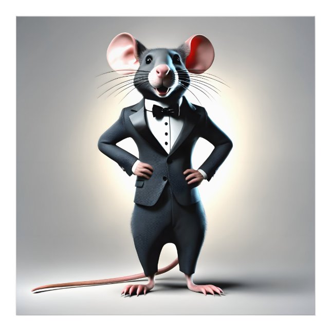 Foto desenho do rato engraçado (Frente)