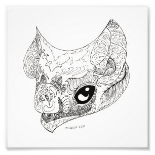 Foto Desenho Floral do Vampiro Branco e Preto Gótico