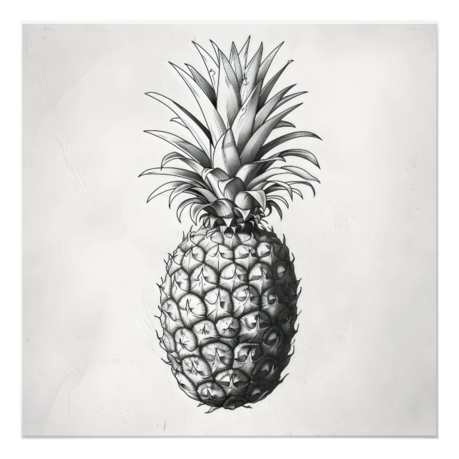 Foto Desenho Monocromático do ananás (Frente)