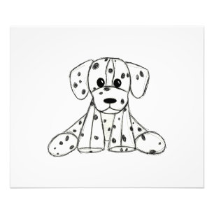 Foto Desenho simples de um cão dalmata de pelúcia em pr