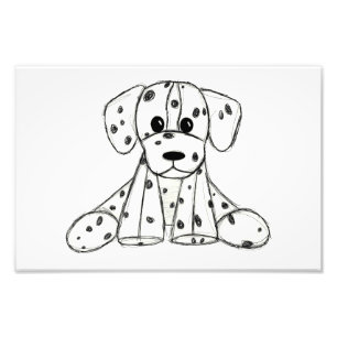 Foto Desenho simples de um cão dalmata de pelúcia em pr