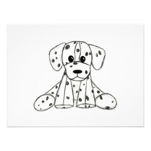 Foto Desenho simples de um cão dalmata de pelúcia em pr