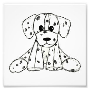 Foto Desenho simples de um cão dálmata de pelúcia em pr