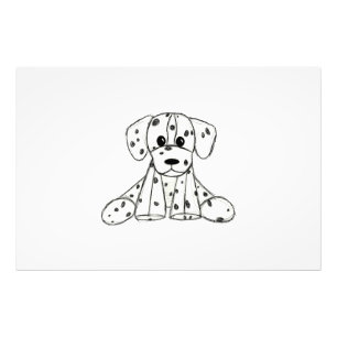 Foto Desenho simples de um cão dalmata de pelúcia em pr