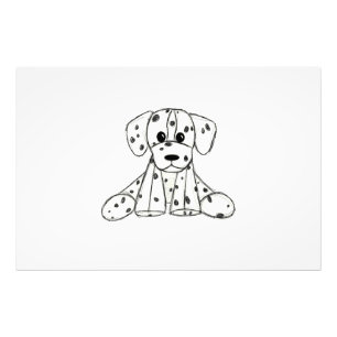 Foto Desenho simples de um cão dalmata de pelúcia em pr