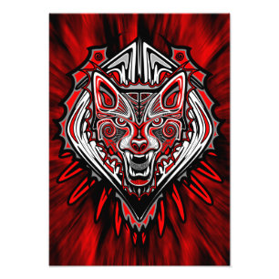 Foto Desenho Totêmico Tribal Haida de Lobo