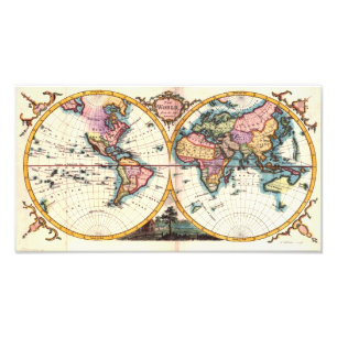 Foto Desenho velho da ilustração do mapa do mundo da