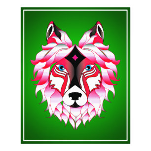 Foto Design- 24531 Pink Wolf Head