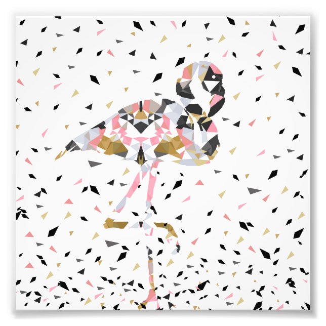 Foto Design abstrato do Flamingo, geométrico e bonito (Frente)