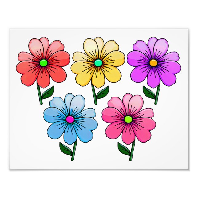 Foto design de flores de 5 cores (Frente)