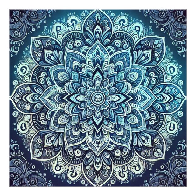 Foto Design de Mandala Gradiente Azul (Frente)
