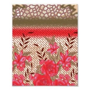 Foto Design de tecido de intricato com padrões florais