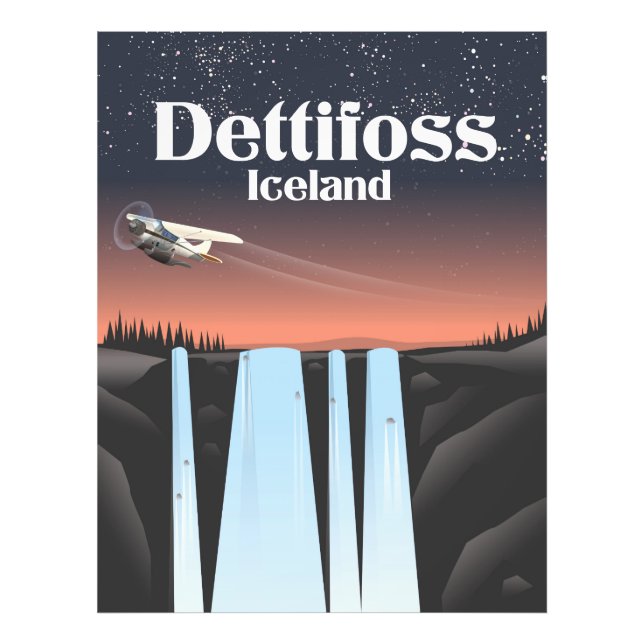 Foto Dettifoss poster de viagens da Islândia. (Frente)