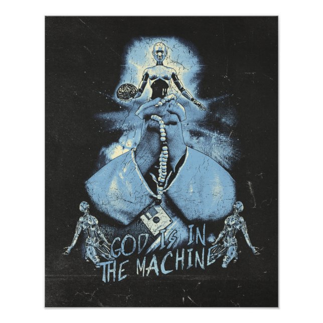 Foto Deus está na máquina - Design Techno-Dystopian (Frente)