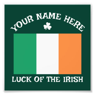 Foto Dia de São Patrício Bandeira da Irlanda Nome Perso