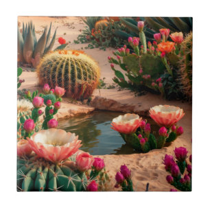 Foto Digital Desert Oasis Flores Cerâmicas Azulejo