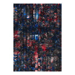 Foto Digital Glitch Matrix Red and Blue Abstract