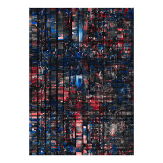 Foto Digital Glitch Matrix Red and Blue Abstract