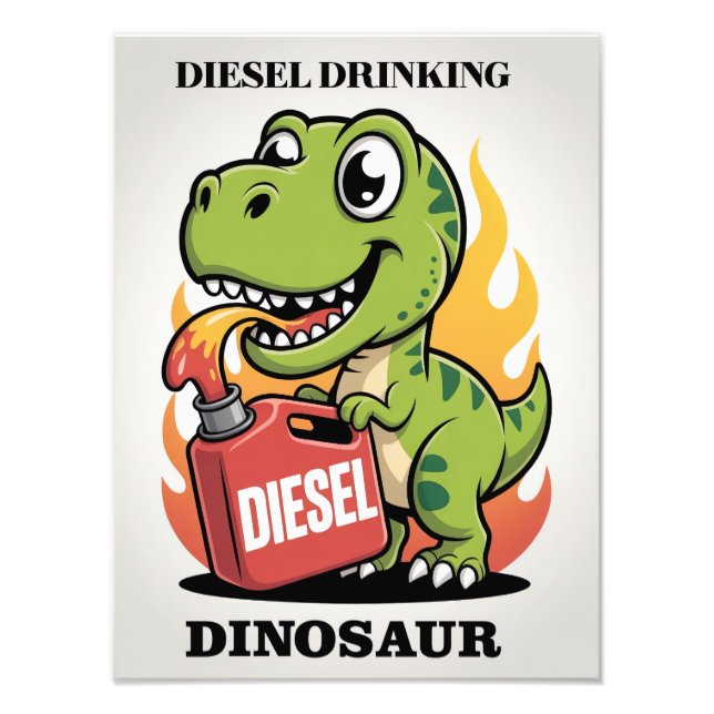 Foto Dinossauro Bebendo diesel (Frente)