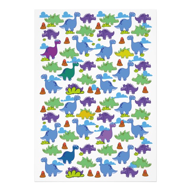 Foto Dinossauros de desenho animado fofos (Frente)