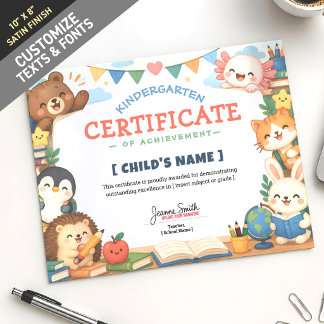 Foto Diploma Personalizado de Classe Animal Kawaii Chib