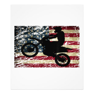 Foto Dirt Bike USA Flag T-Shirt Motocross American Flag