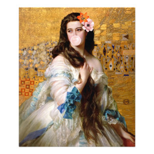 Foto Diva de Chiclete com Duas Flores em Dourado