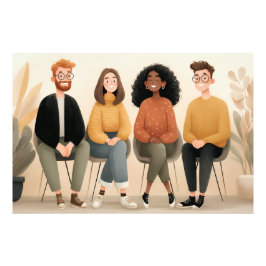 Foto Diversos Amigos Sentados Juntos Ilustração Aconche
