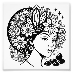 Foto Divina Feminina Mandala Art Floral Crystal Goddes