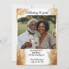 Foto do Aniversário Foto Moderna Convite Branco