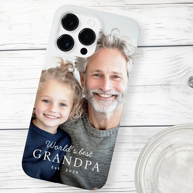 Foto do ano mais recente do melhor avô do mundo (World's best grandpa grandfather est year photo Case-Mate iPhone case)
