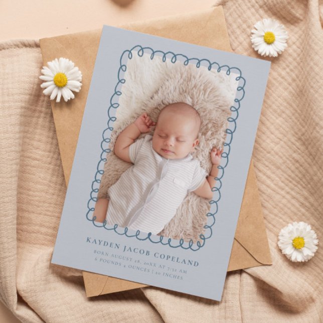 Foto do Anúncio de Nascimento da Moldura Azul (Criador carregado)