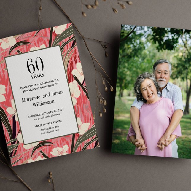FOTO DO ASIAN Bamboo Japonês Flower 60 Aniversário (photo asian inspired anniversry wedding budget invitation)