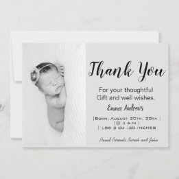 Foto do bebê Obrigado Anúncio de Nascimento