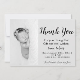 Foto do bebê Obrigado Anúncio de Nascimento