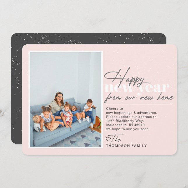 Foto do Blush de Anúncio Móvel do feliz ano novo (Frente/Verso)