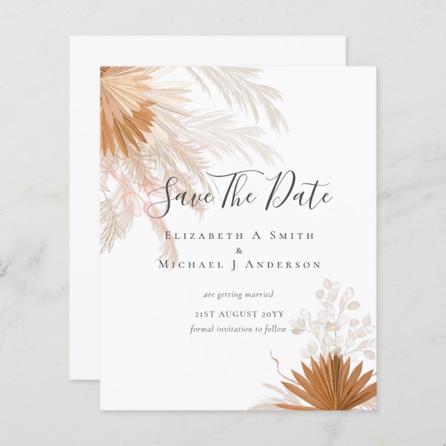 Foto do BUDGET Salvar Datas PAMPAS Grass Terracott (Frente/Verso)