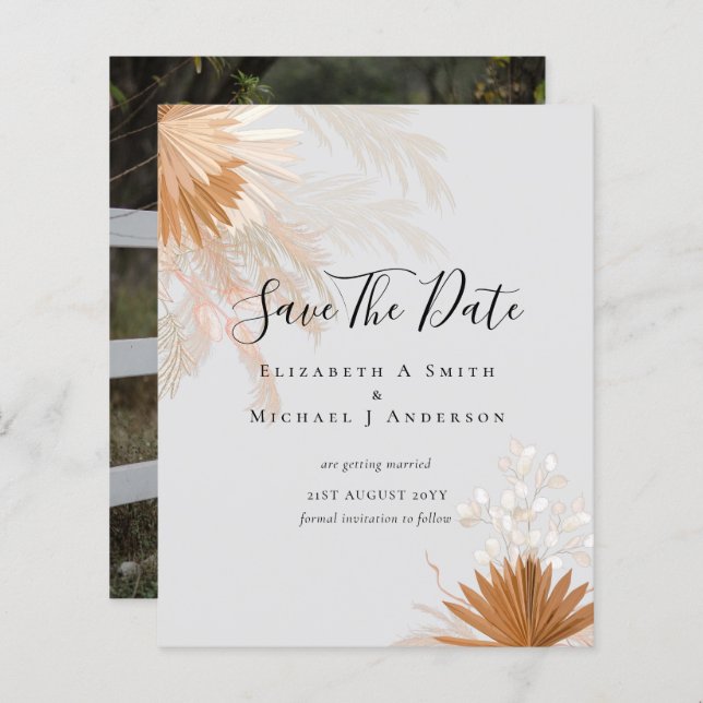 Foto do BUDGET Salvar Datas PAMPAS Grass Terracott (Frente/Verso)