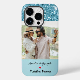 Foto do Casal de Amor Personalizado com Brilho Azu