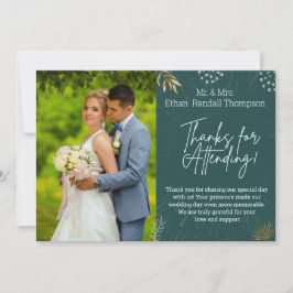 Foto do Casal de Casamento Verde Obrigado Cartão S