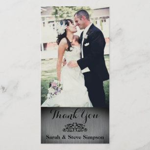 Foto do Casamento Silver Obrigado Cartão Postal