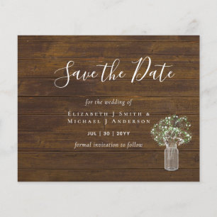 Foto do CHEAP Salvar Datas Rustic Gypsophila Mason