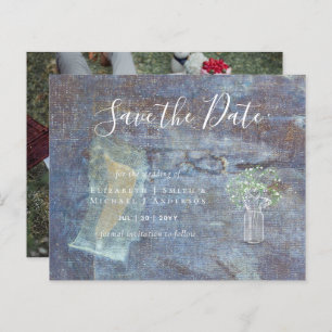 Foto do CHEAP Salvar Datas Rustic Gypsophila Mason