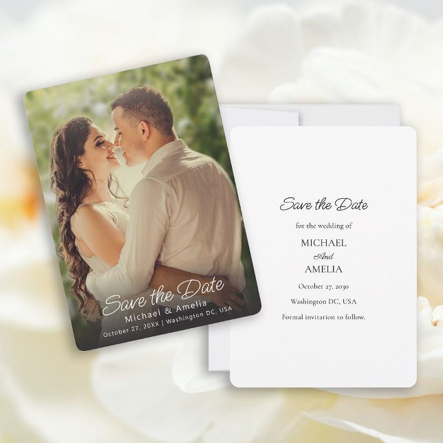 Foto do Cheio legante para casamento Salve o cartã (Elegant Save the Date Card)