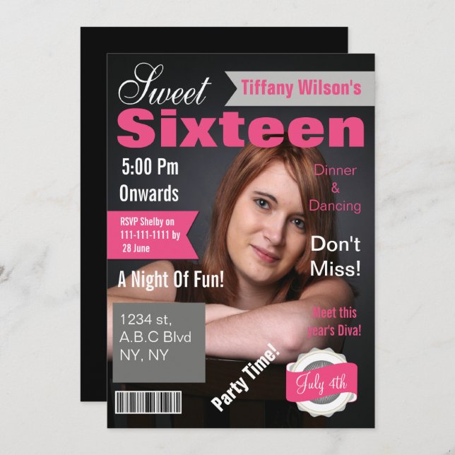 Foto do Cobrir da Revista 16 Doce Convite (Frente/Verso)