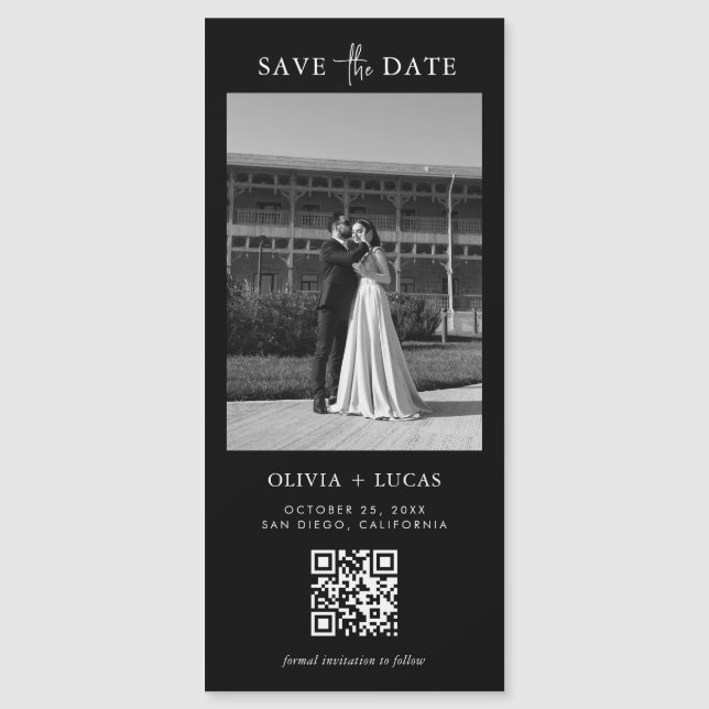 Foto do Código QR Casamento Magnético Preto Salva  (Frente)