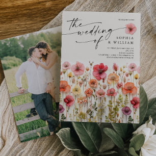 Foto do Convite de casamento Boho Wildflower de vo
