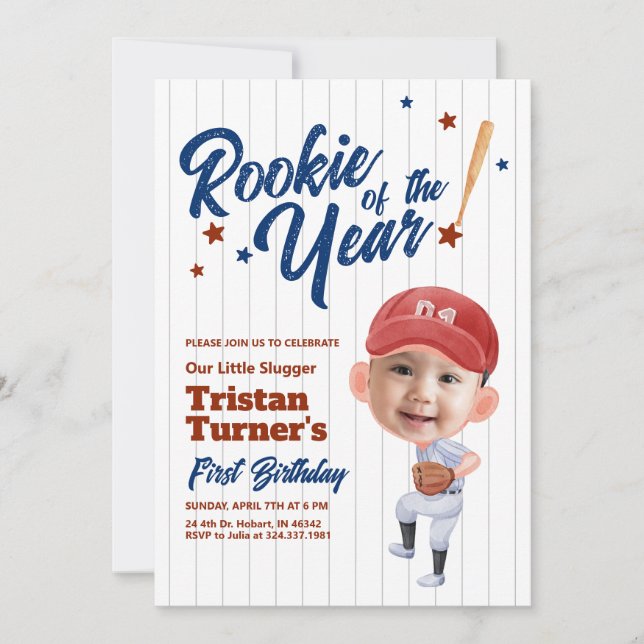 Foto Do Convite De primeiro aniversario Do Ano (Frente)