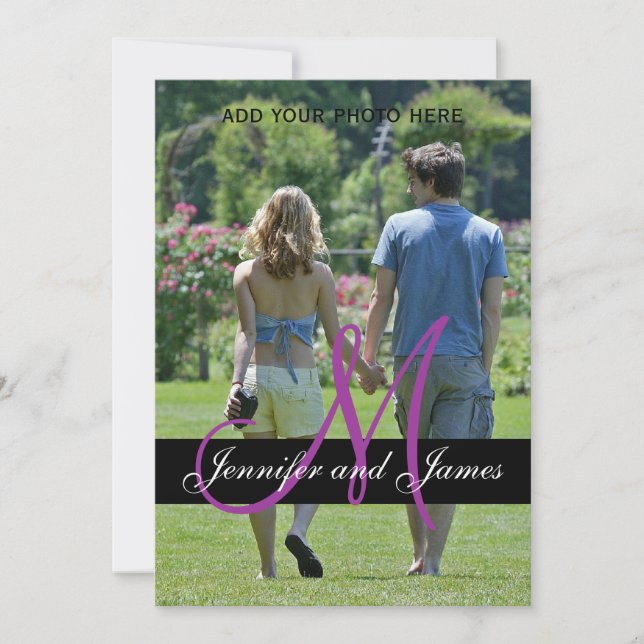 Foto do Convite para Casamento do Monograma Modern (Frente)